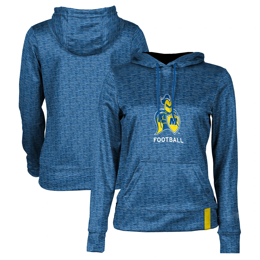 Women's Blue Madonna Crusaders Football Pullover Hoodie
