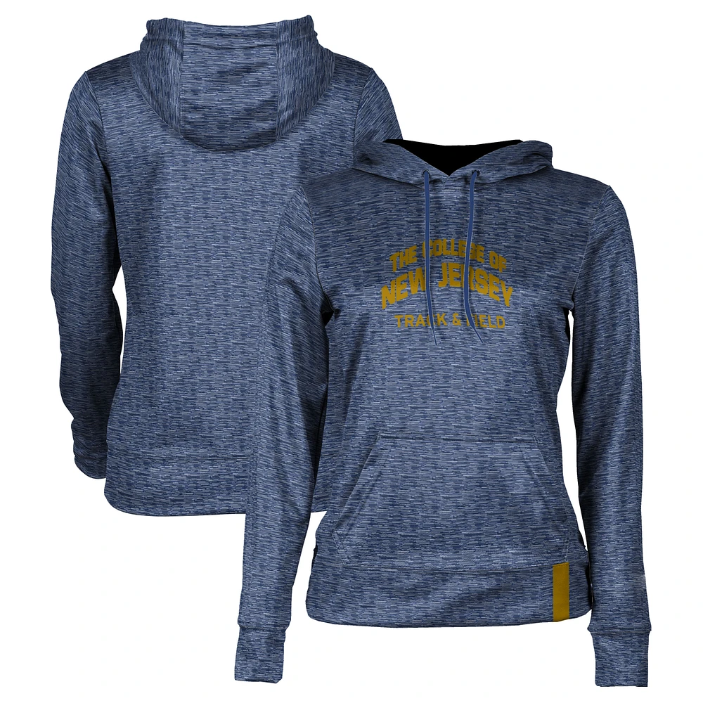Women's Blue College of New Jersey Lions Track & Field Pullover Hoodie
