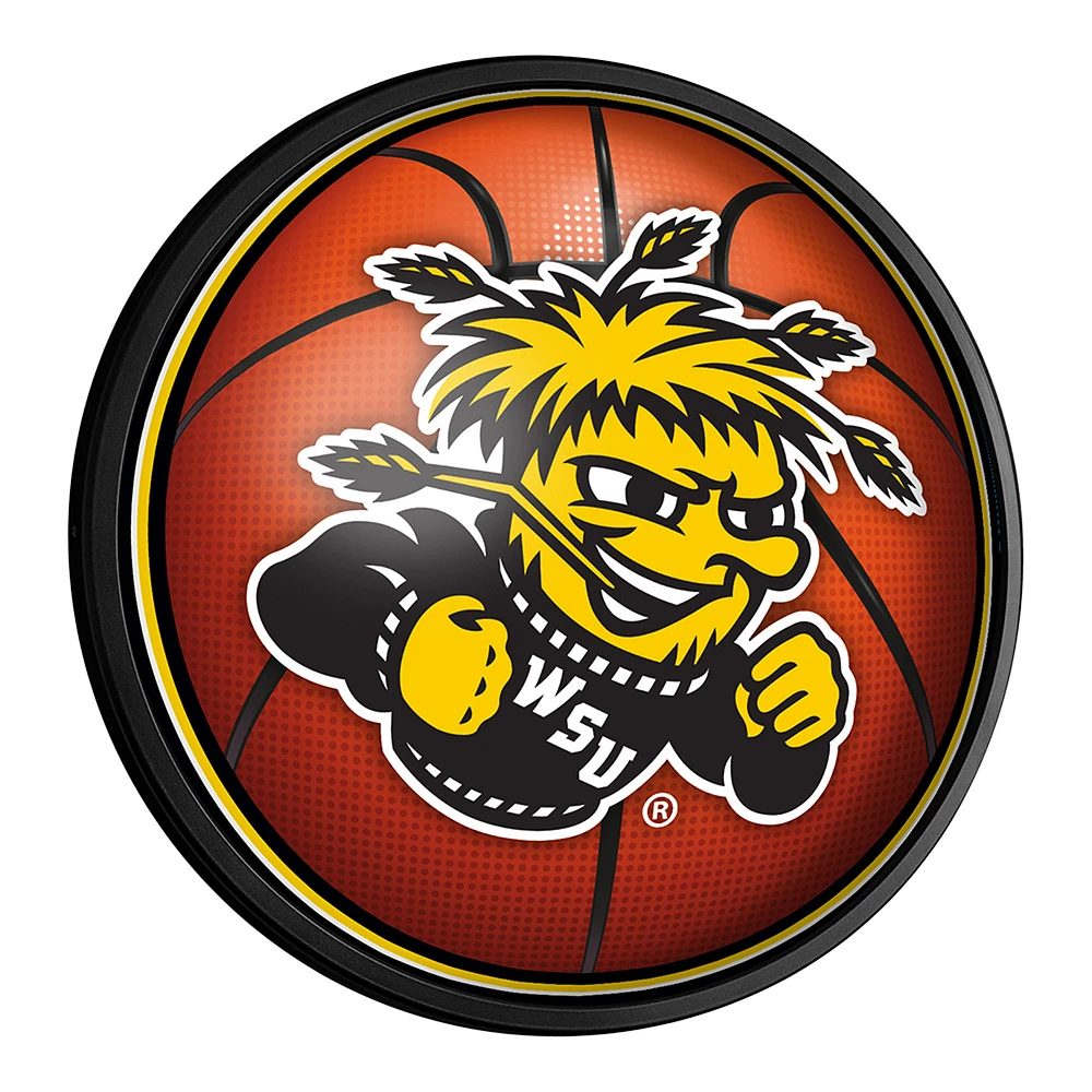 Wichita State Shockers Basketball 18'' Round Slimline Illuminated Wall Sign