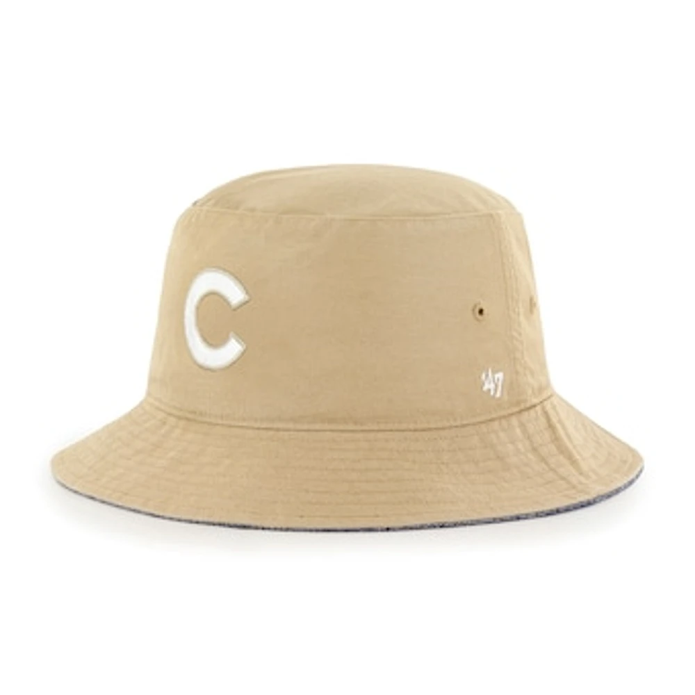 Men's '47 Khaki Chicago Cubs Chambray Ballpark Bucket Hat