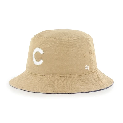 Men's '47 Khaki Chicago Cubs Chambray Ballpark Bucket Hat