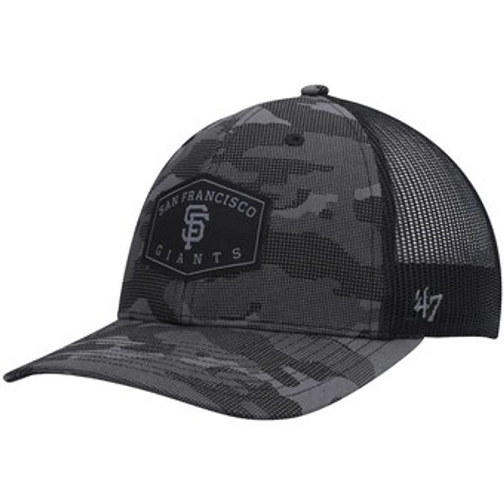 Men's '47 Charcoal San Francisco Giants Tonal Camo Convoy Trucker Snapback Hat