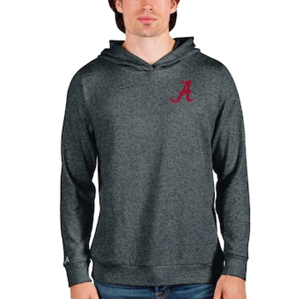 Men's Antigua Heathered Charcoal Alabama Crimson Tide Absolute Pullover Hoodie