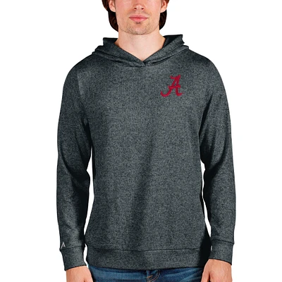 Men's Antigua Heathered Charcoal Alabama Crimson Tide Absolute Pullover Hoodie