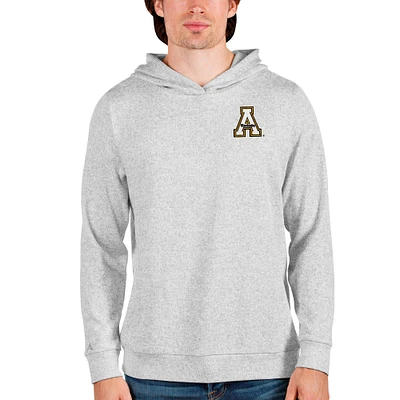 Men's Antigua Heathered Gray Appalachian State Mountaineers Absolute Pullover Hoodie