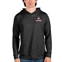 Men's Antigua Heathered Black UConn Huskies Absolute Pullover Hoodie