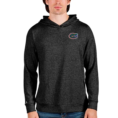 Men's Antigua Heathered Black Florida Gators Absolute Pullover Hoodie