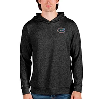 Men's Antigua Heathered Black Florida Gators Absolute Pullover Hoodie