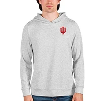 Men's Antigua Heathered Gray Indiana Hoosiers Absolute Pullover Hoodie