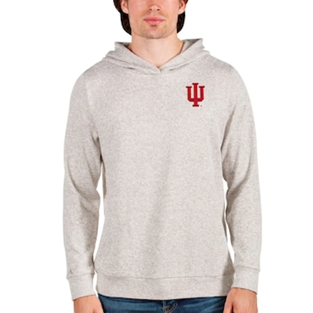 Men's Antigua Oatmeal Indiana Hoosiers Absolute Pullover Hoodie