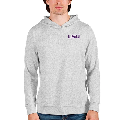 Men's Antigua Heathered Gray LSU Tigers Absolute Pullover Hoodie