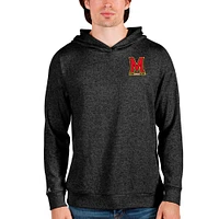 Men's Antigua Heathered Maryland Terrapins Absolute Pullover Hoodie