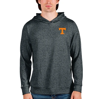 Men's Antigua Heathered Charcoal Tennessee Volunteers Absolute Pullover Hoodie