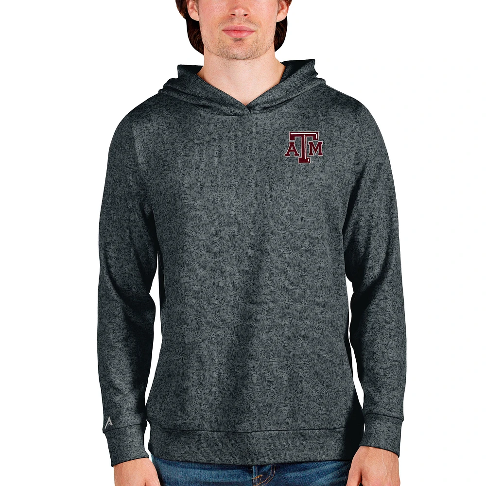 Men's Antigua Heathered Charcoal Texas A&M Aggies Absolute Pullover Hoodie