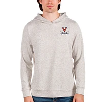 Men's Antigua Oatmeal Virginia Cavaliers Absolute Pullover Hoodie