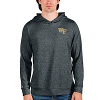 Men's Antigua Heathered Charcoal Wake Forest Demon Deacons Absolute Pullover Hoodie