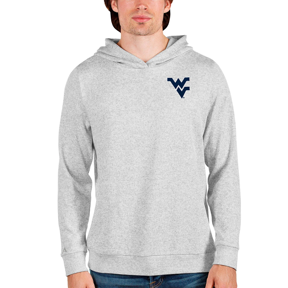 Men's Antigua Heathered Gray West Virginia Mountaineers Absolute Pullover Hoodie