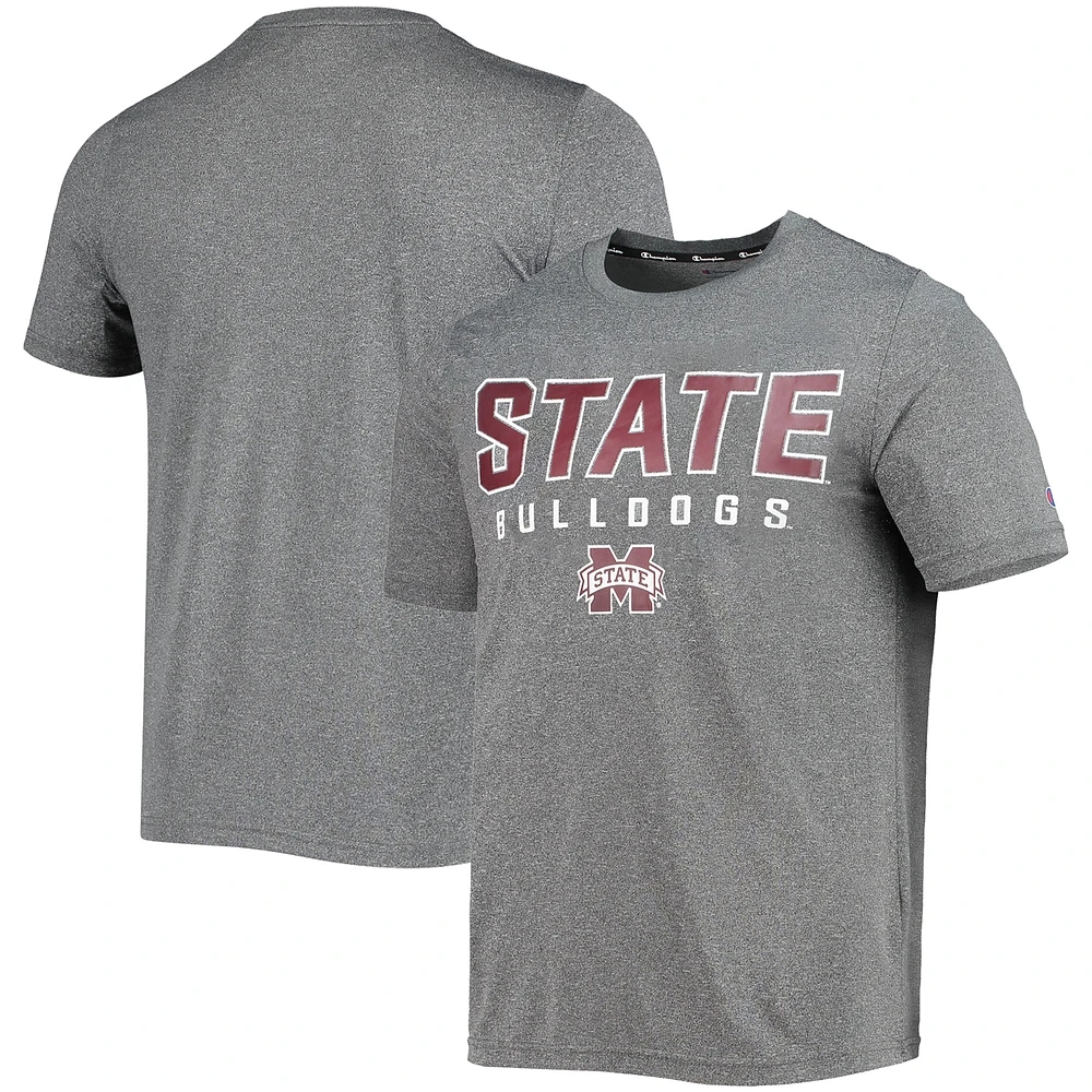 Men's Champion Gray Mississippi State Bulldogs Stack T-Shirt