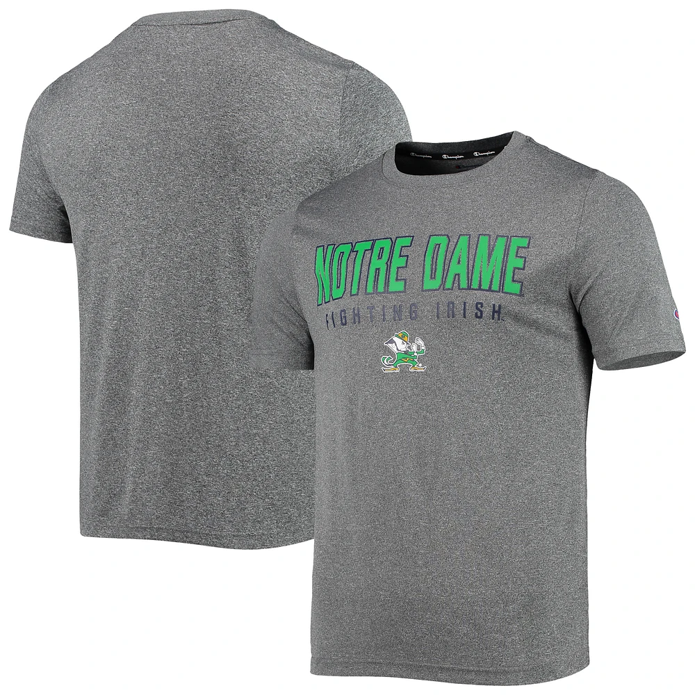 Men's Champion Gray Notre Dame Fighting Irish Stack T-Shirt