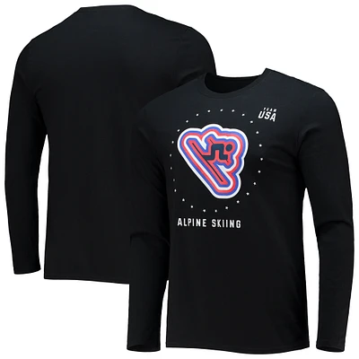 Men's Fanatics Black Team USA Alpine Skiing Long Sleeve T-Shirt