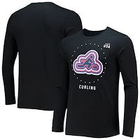 Men's Fanatics Black Team USA Curling Long Sleeve T-Shirt