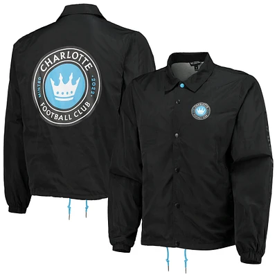 Men's The Wild Collective Black Charlotte FC Coaches Full-Snap Jacket