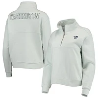 Women's The Wild Collective Light Blue Washington Nationals Two-Hit Quarter-Zip Pullover Top