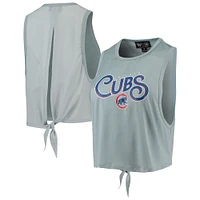 Women's The Wild Collective Light Blue Chicago Cubs Open Back Twist-Tie Tank Top