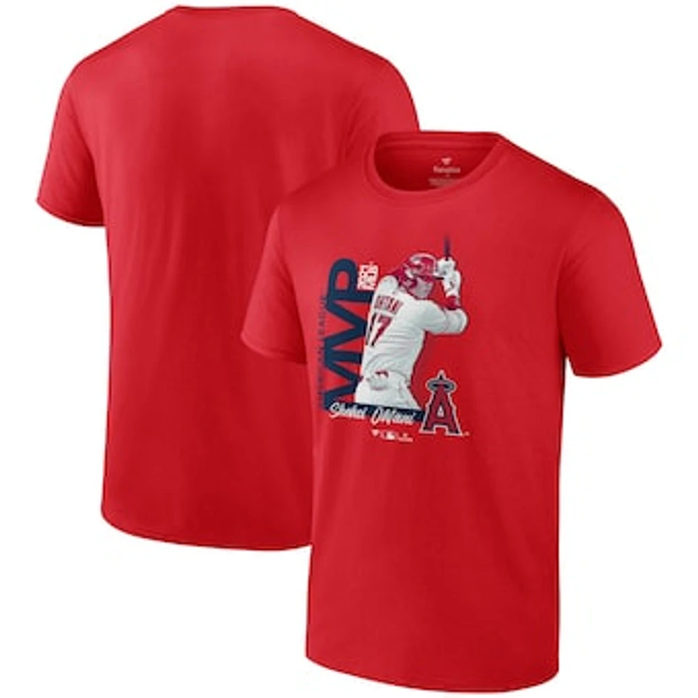 Men's Fanatics Shohei Ohtani Red Los Angeles Angels 2021 AL MVP Big & Tall T-Shirt