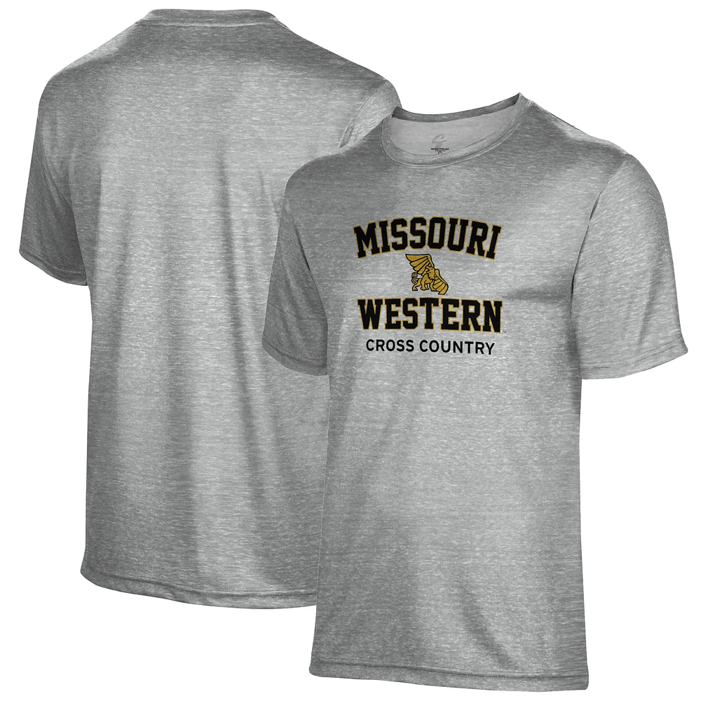 Men's Gray Missouri Western State Griffons Cross Country Name Drop T-Shirt