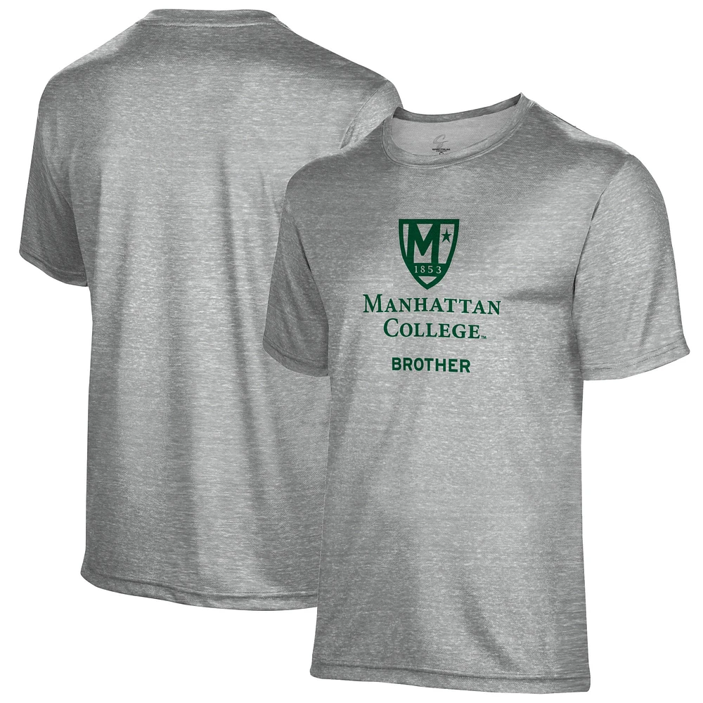 Men's Gray Manhattan Jaspers Brother Name Drop T-Shirt