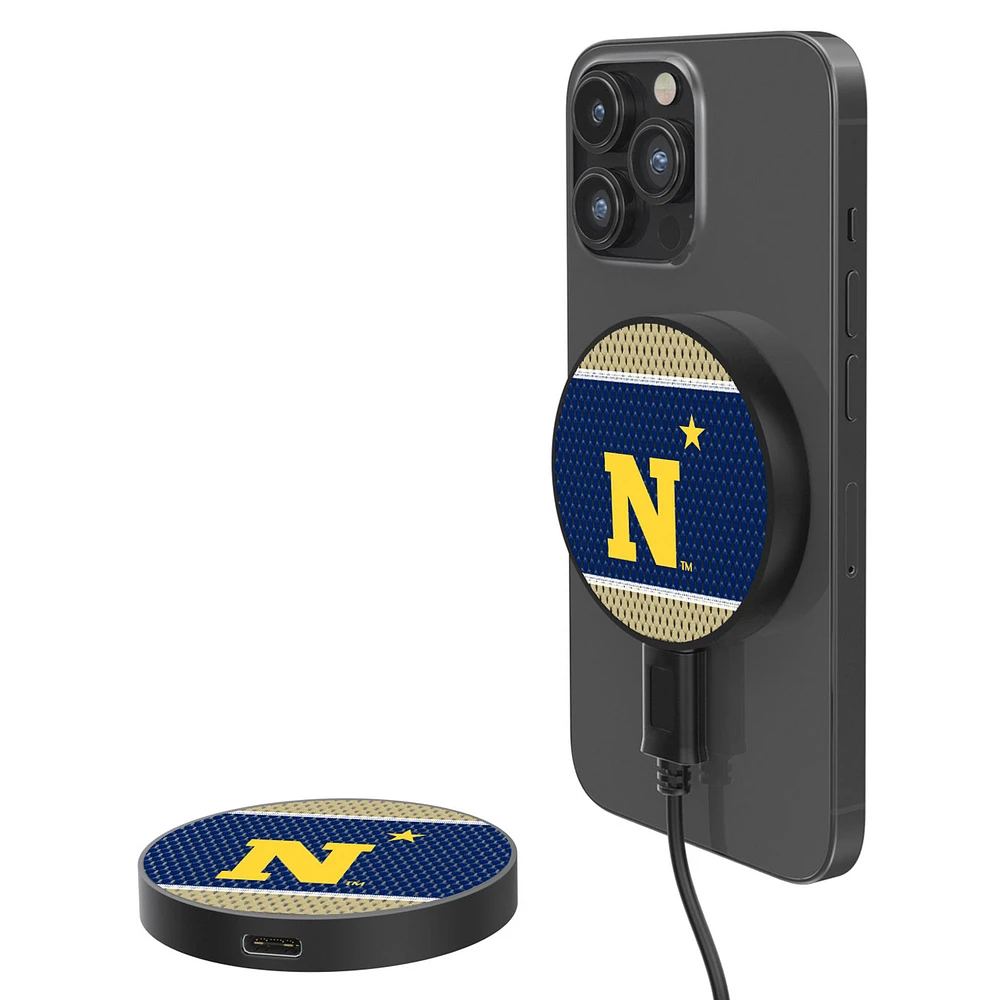 Navy Midshipmen 10-Watt Mesh Design Wireless Magnetic Charger