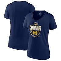 Women's Fanatics Navy Michigan Wolverines 2021 Big Ten Football Conference Champions V-Neck T-Shirt