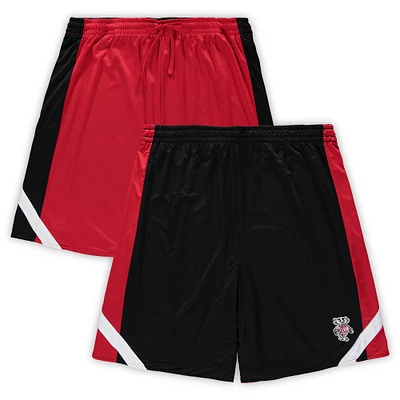 Men's Colosseum Red/Black Wisconsin Badgers Big & Tall Team Reversible Shorts