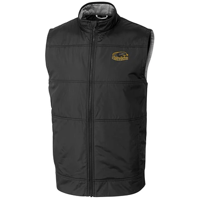 Men's Cutter & Buck Wisconsin-Milwaukee Panthers Big Tall Stealth Hybrid Quilted Full-Zip Windbreaker Vest