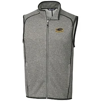 Men's Cutter & Buck Heathered Gray Wisconsin-Milwaukee Panthers Big Tall Mainsail Sweater Knit Fleece Full-Zip Vest