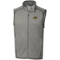 Men's Cutter & Buck Heathered Gray Wisconsin-Milwaukee Panthers Big Tall Mainsail Sweater Knit Fleece Full-Zip Vest