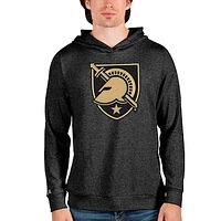 Men's Antigua Heathered Black Army Black Knights Team Logo Absolute Pullover Hoodie