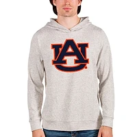 Men's Antigua Oatmeal Auburn Tigers Team Logo Absolute Pullover Hoodie