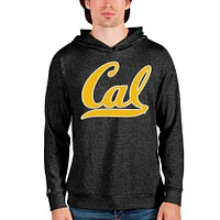 Men's Antigua Heathered Black Cal Bears Team Logo Absolute Pullover Hoodie