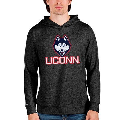 Men's Antigua Heathered UConn Huskies Team Logo Absolute Pullover Hoodie