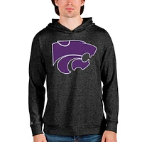 Men's Antigua Heathered Kansas State Wildcats Team Logo Absolute Pullover Hoodie