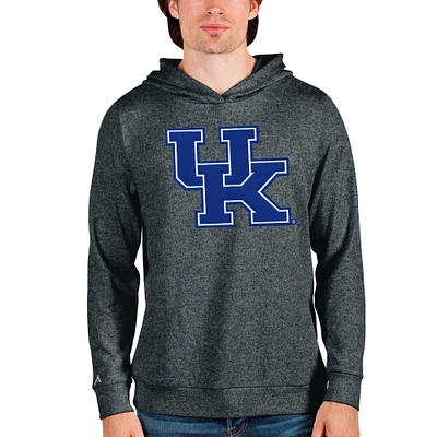 Men's Antigua Heathered Charcoal Kentucky Wildcats Team Logo Absolute Pullover Hoodie