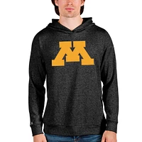 Men's Antigua Heathered Minnesota Golden Gophers Team Logo Absolute Pullover Hoodie