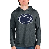 Men's Antigua Heathered Charcoal Penn State Nittany Lions Team Logo Absolute Pullover Hoodie