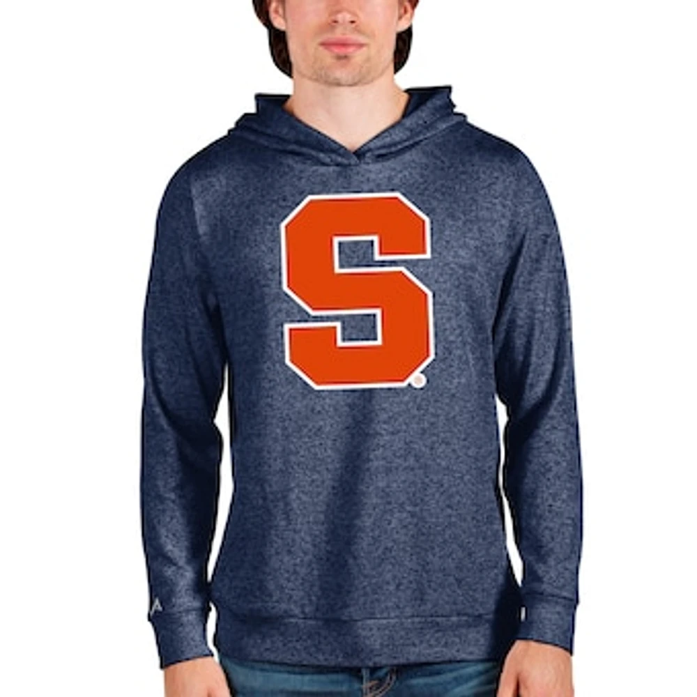 Men's Antigua Heathered Navy Syracuse Orange Team Logo Absolute Pullover Hoodie