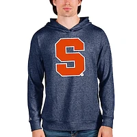 Men's Antigua Heathered Navy Syracuse Orange Team Logo Absolute Pullover Hoodie