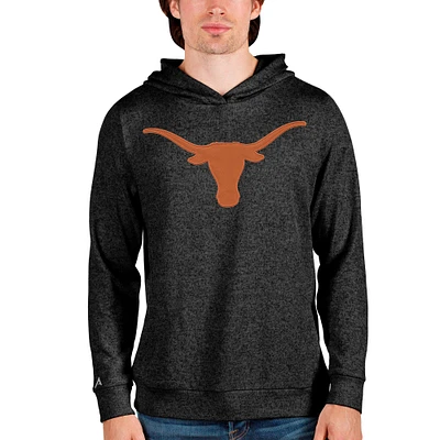 Men's Antigua Heathered Texas Longhorns Team Logo Absolute Pullover Hoodie