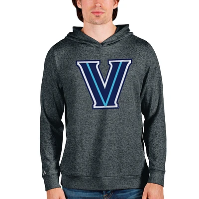 Men's Antigua Heathered Charcoal Villanova Wildcats Team Logo Absolute Pullover Hoodie