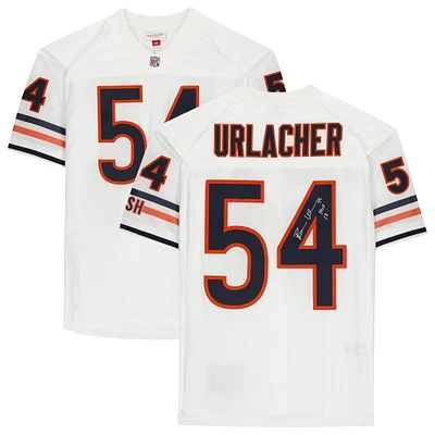 Brian Urlacher Chicago Bears Autographed White Mitchell & Ness Authentic Jersey with ''HOF 18'' Inscription